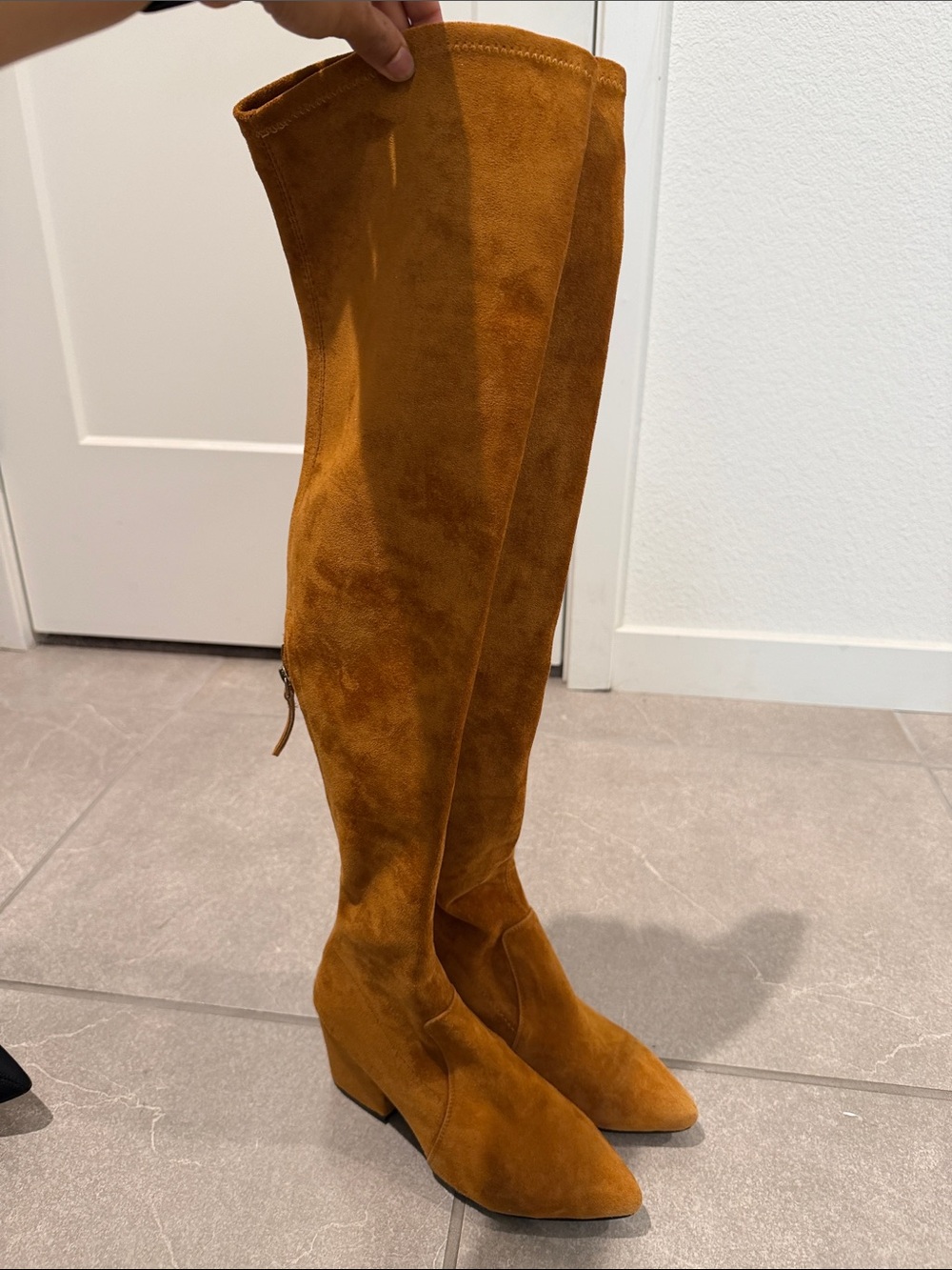 Vero Cuoio Over-the-Knee Suede Boots in Cognac Brown